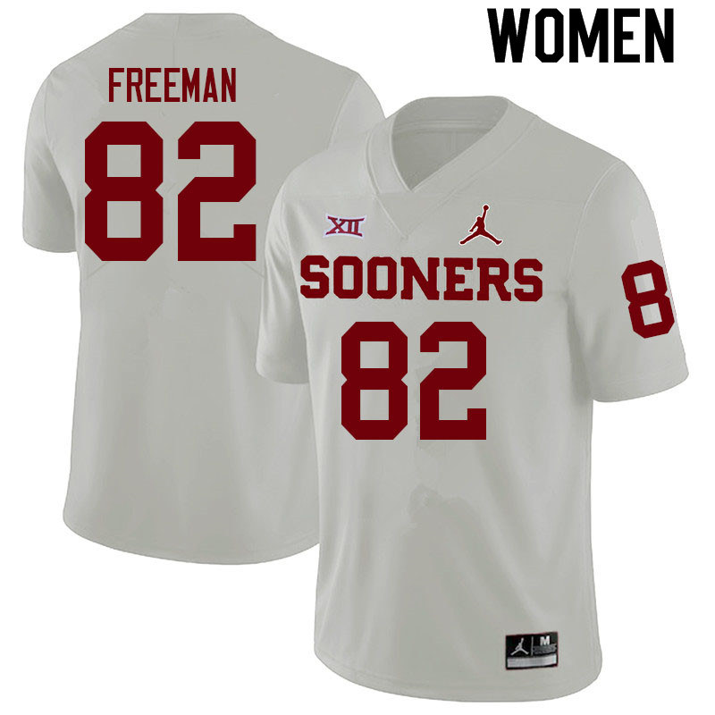 Women #82 Gavin Freeman Oklahoma Sooners College Football Jerseys Sale-White